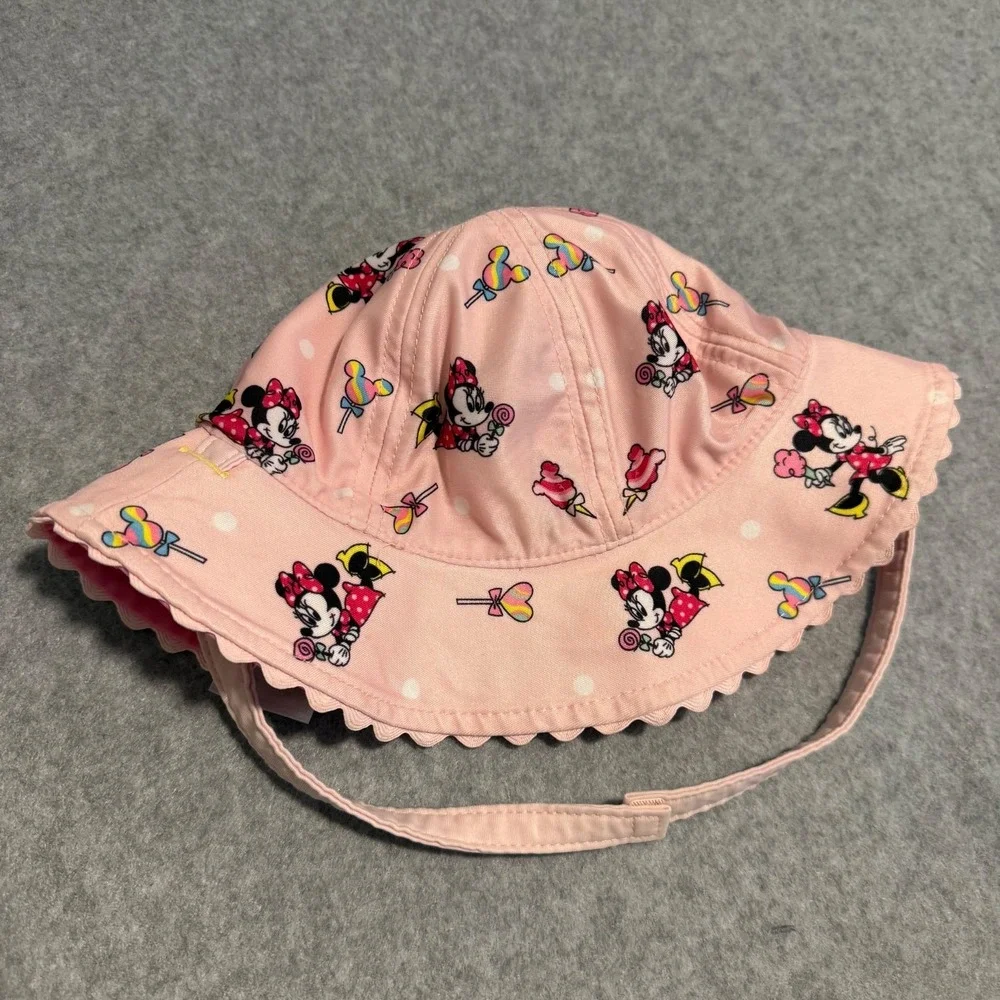 Minnie Mouse Swim Pool Hat REVERSIBLE Chin Strap ~ Hong Kong Resort Baby 0-3M